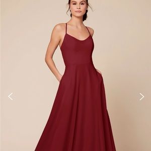 Dear Cleo bridesmaid dress, Gianna, red velvet